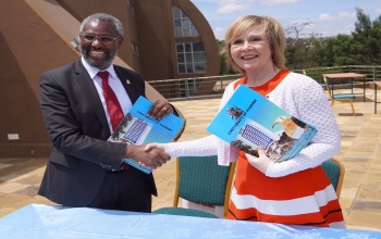 Sari Lind­blom with Stephen Kiama